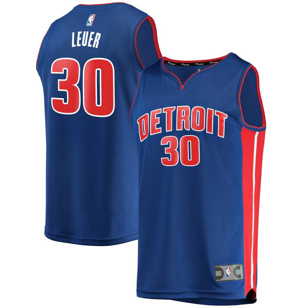 Maillot nba Detroit Pistons Icon Edition Homme Jon Leuer 30 Bleu
